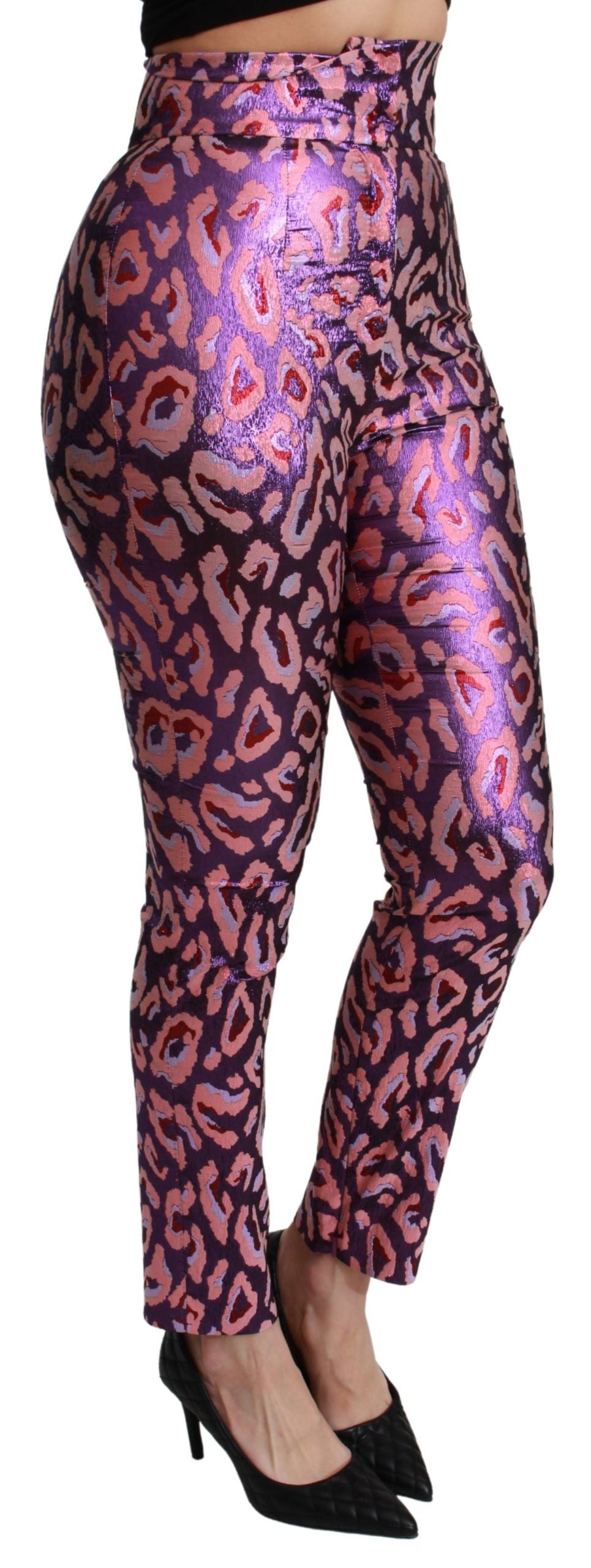 Dolce & Gabbana Multicolor Patterned High-Waisted Cropped Trousers