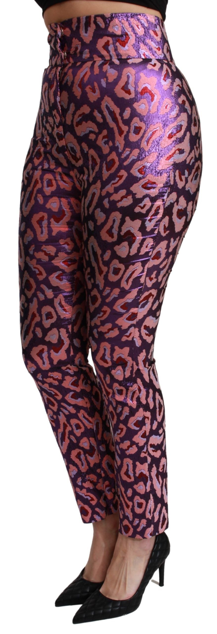 Dolce & Gabbana Multicolor Patterned High-Waisted Cropped Trousers