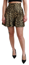 Dolce & Gabbana Black and Gold High-Waisted Cotton Mini Shorts