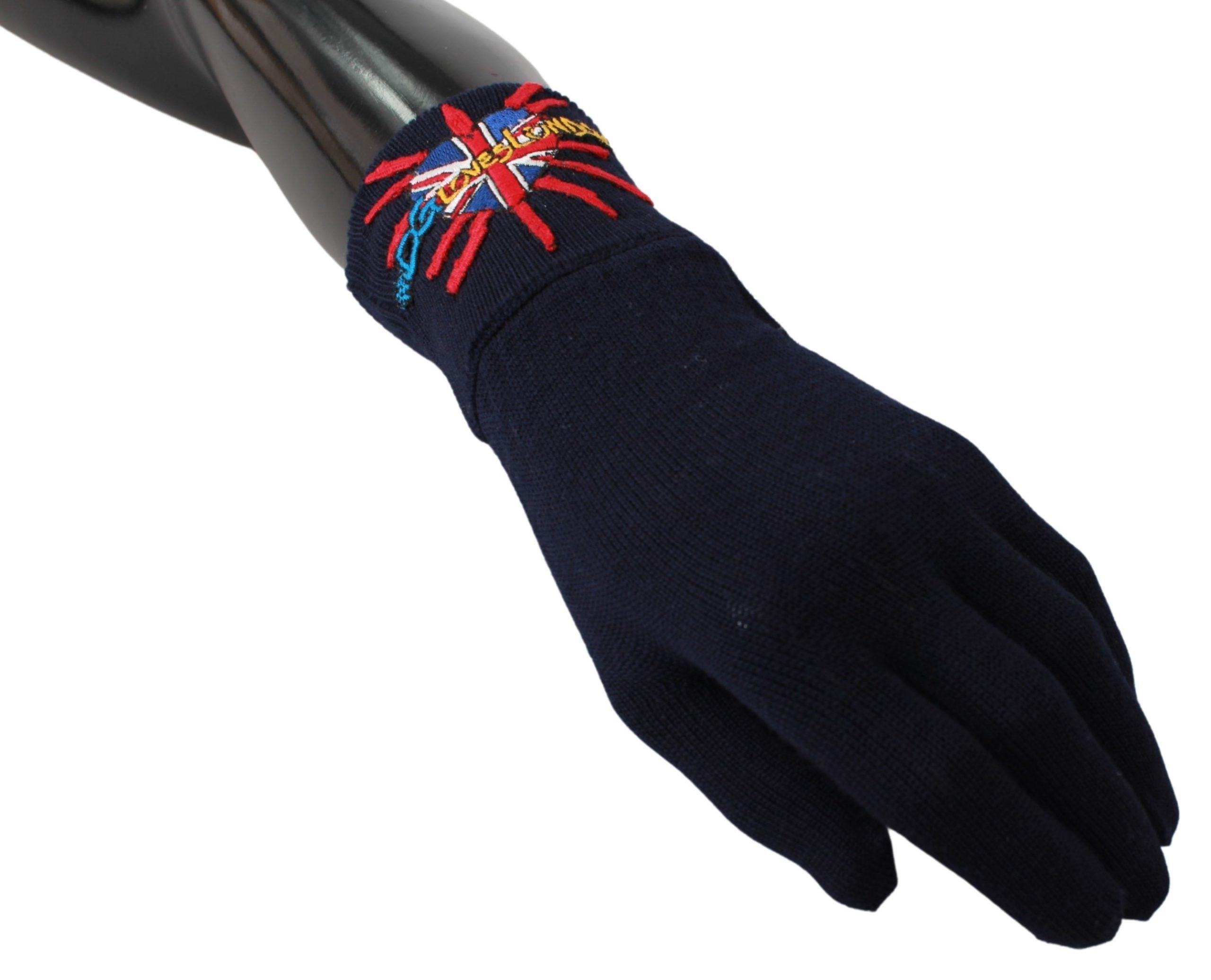 Dolce & Gabbana Blue Embroidered Wool Gloves #DGLovesLondon