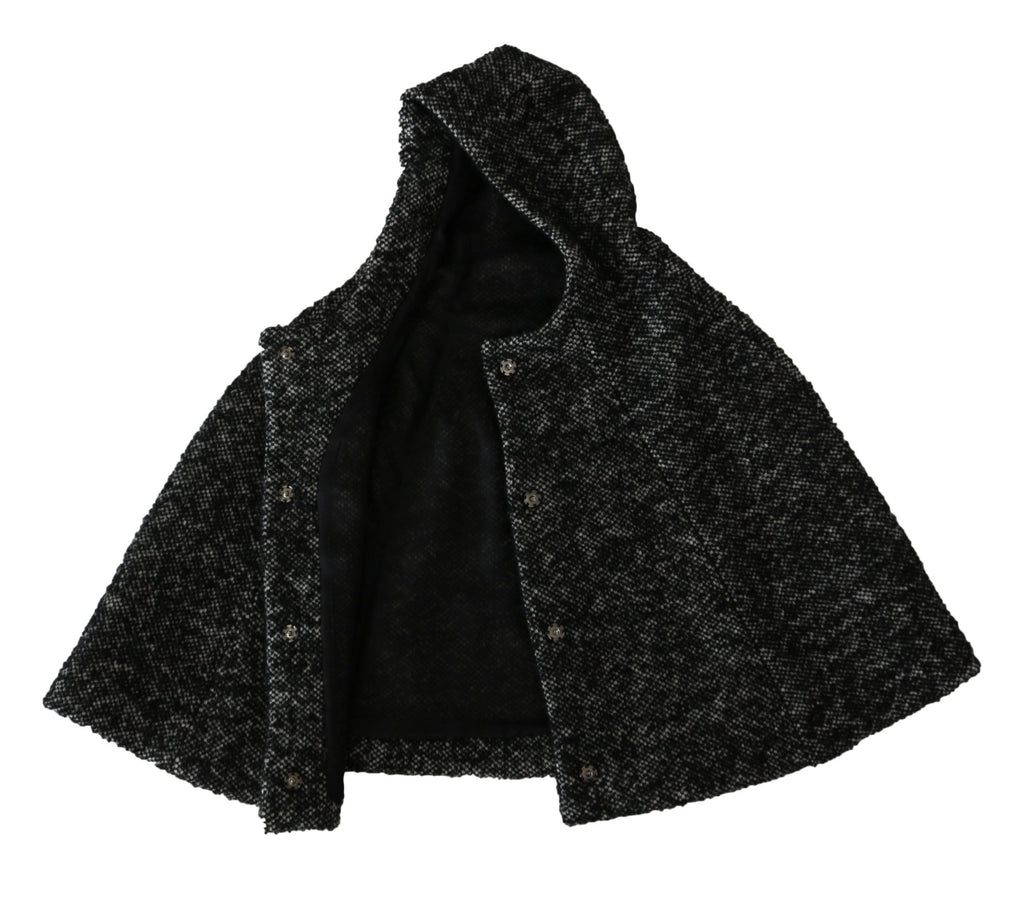 Dolce & Gabbana Grey Tweed Wool Kaftan Jacket Coat Top