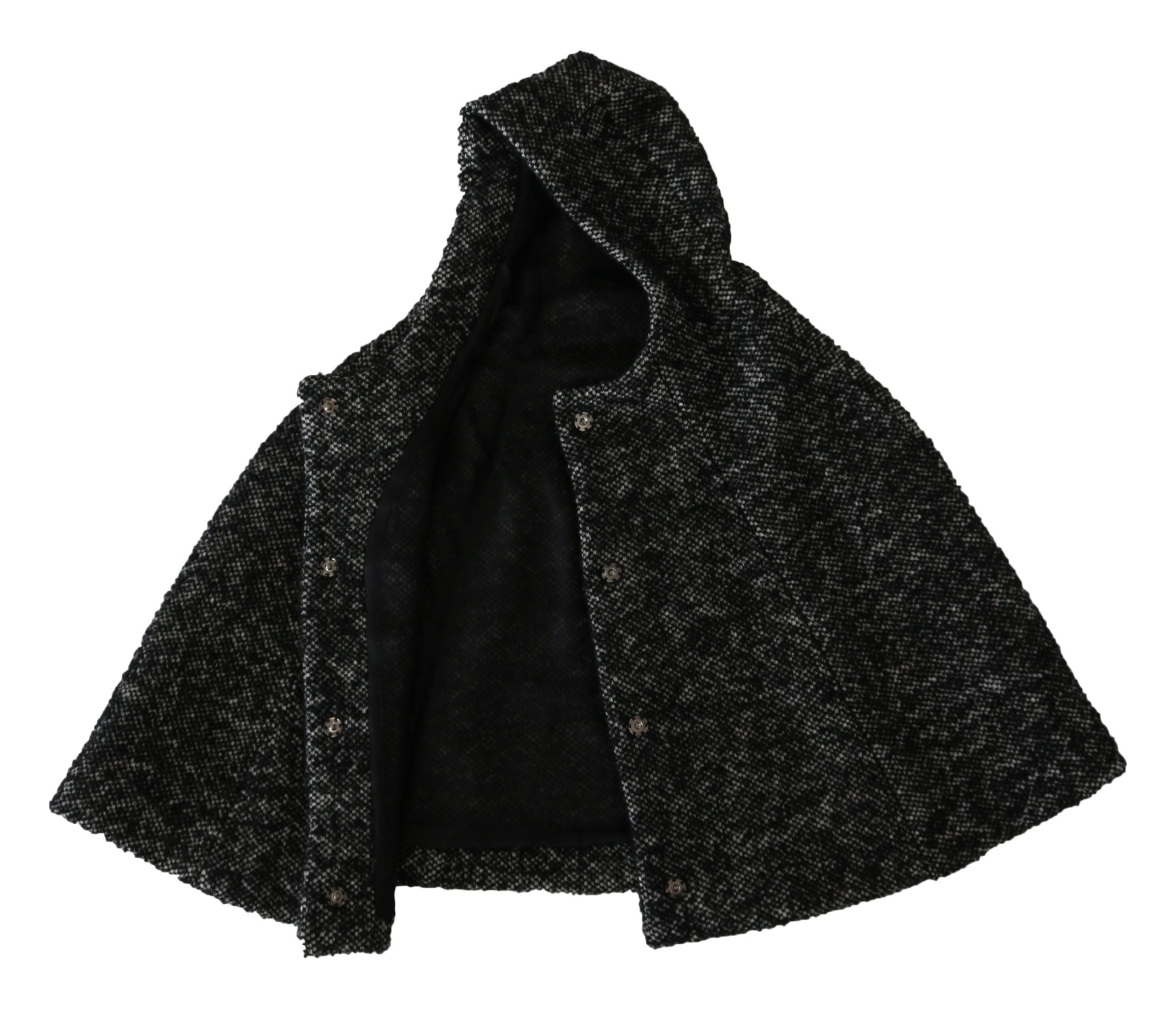Dolce & Gabbana Grey Tweed Wool Kaftan Jacket Coat Top
