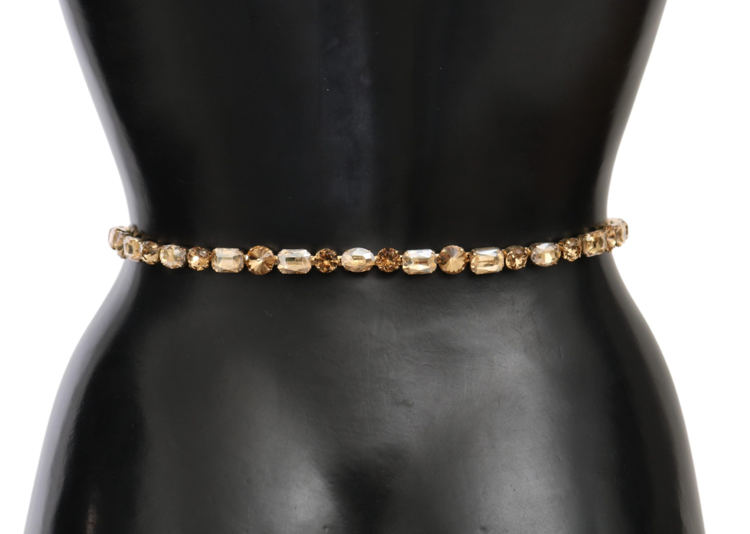 Dolce & Gabbana White Leather Belt with Crystals
