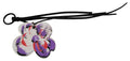 Costume National White Leather Butterfly Logo Keychain C'N'C Keyring