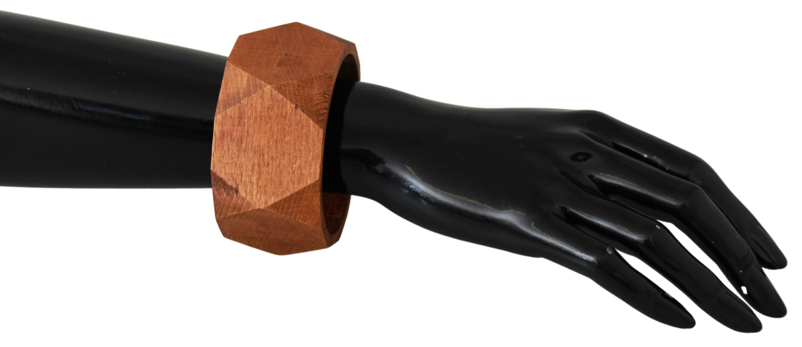 Costume National Brown Wooden Bracelet with Branding