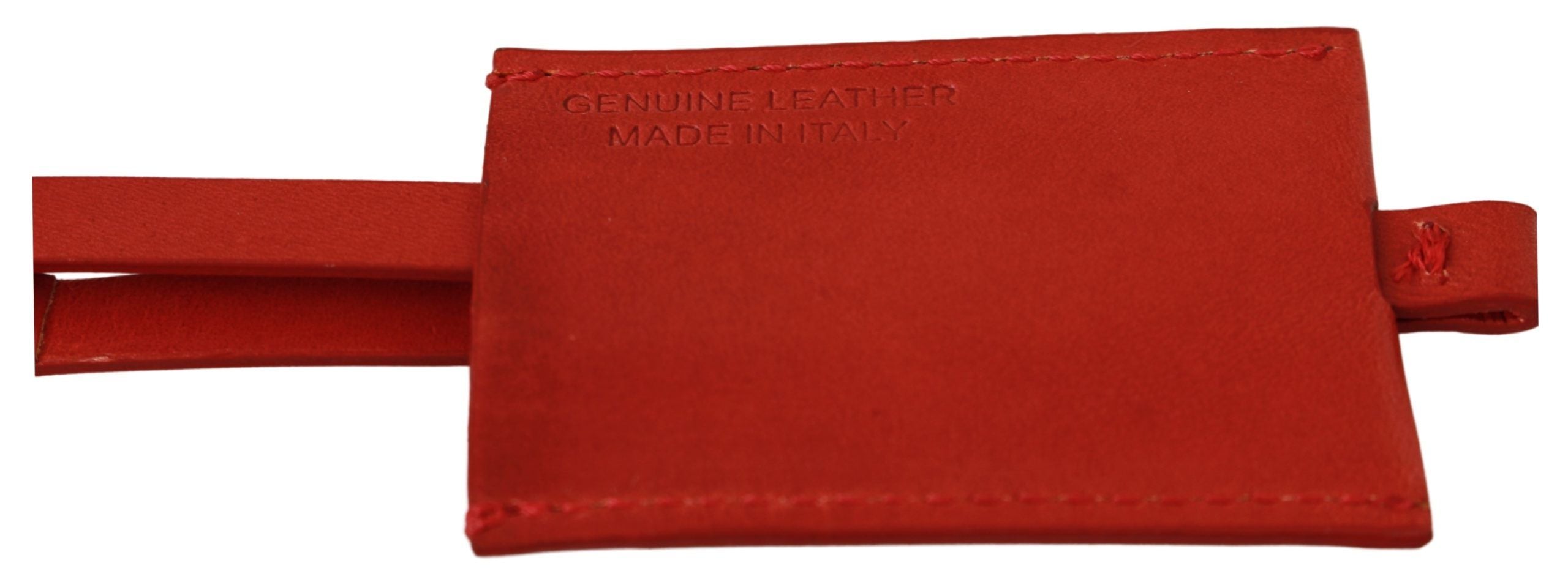 Costume National Red Leather Logo Keyring