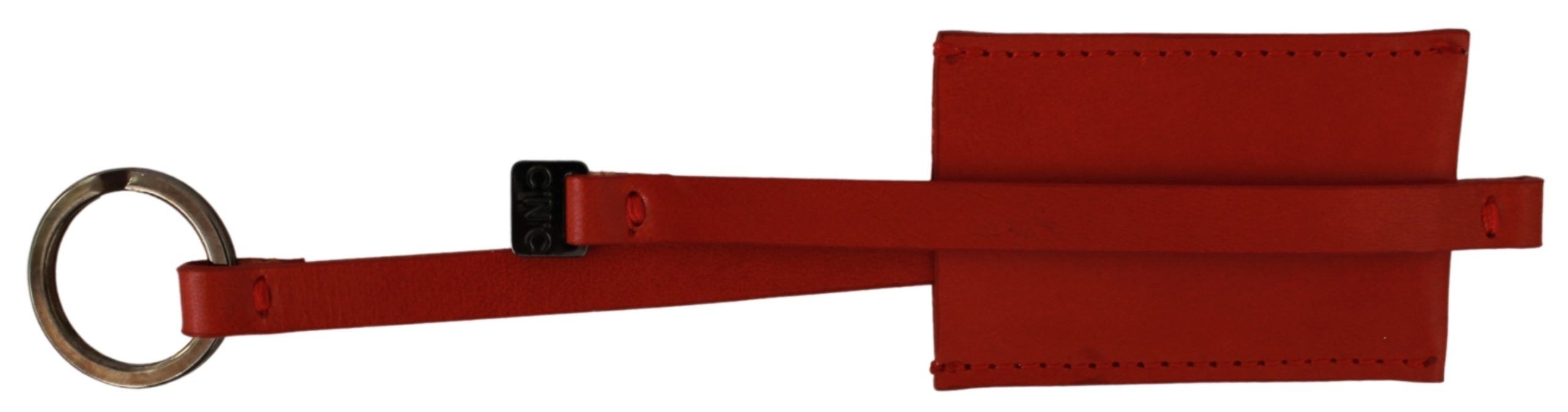 Costume National Red Leather Logo Keyring