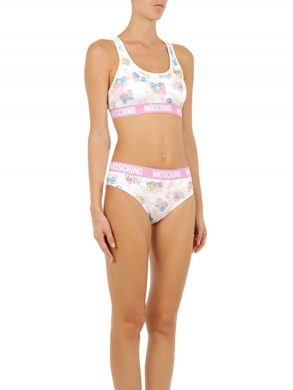 Moschino White Two-Piece Pajama Set My Little Pony Bikini
