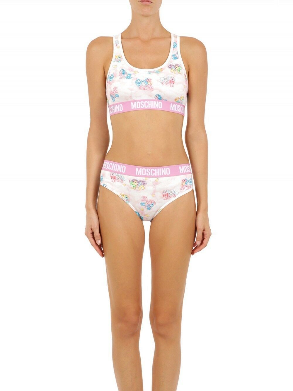 Moschino White Two-Piece Pajama Set My Little Pony Bikini
