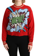 Dolce & Gabbana Red Cartoon-Style Cashmere Knit Jumper