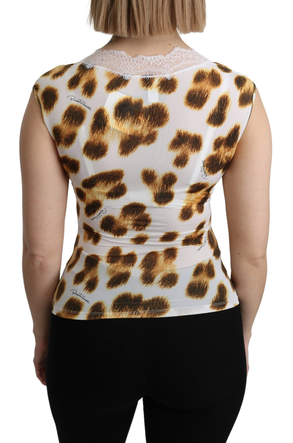 Roberto Cavalli White-Brown Camisole Lingerie Blouse