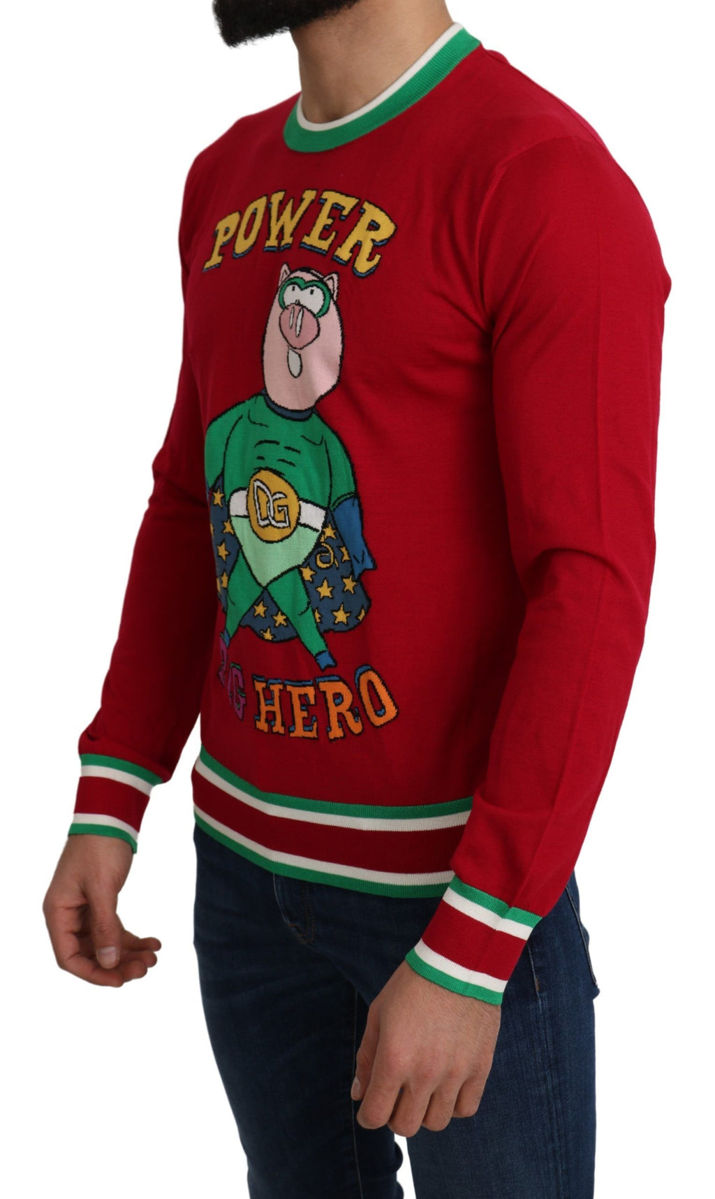Dolce & Gabbana Red Wool-Silk Sweater for the Year of the Pig