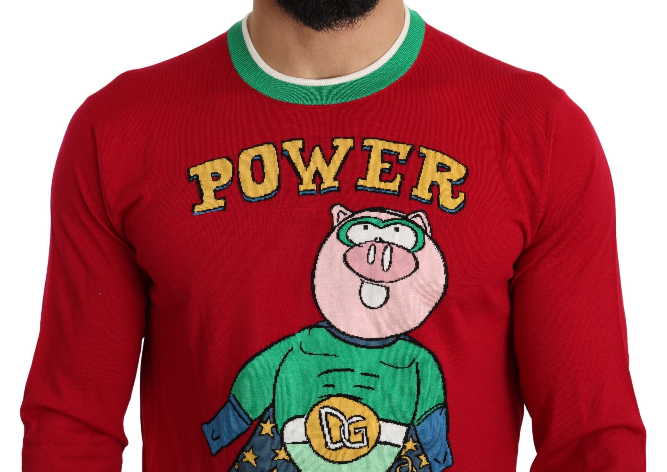 Dolce & Gabbana Red Wool-Silk Sweater for the Year of the Pig