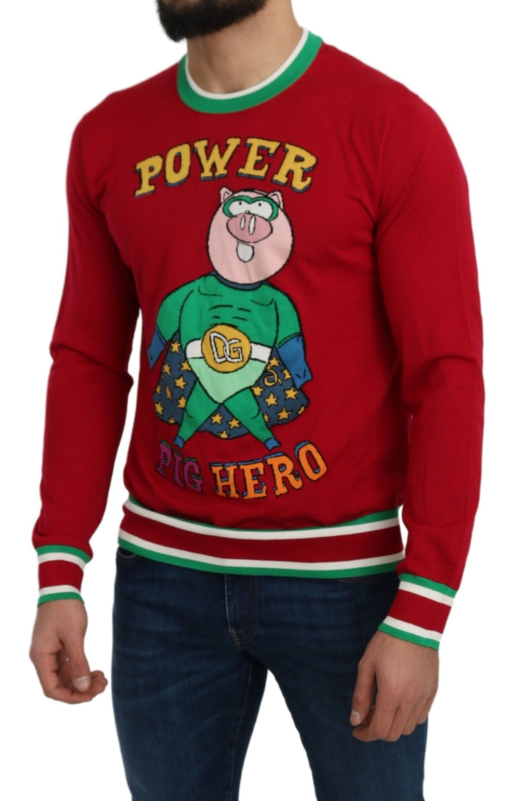 Dolce & Gabbana Red Wool-Silk Sweater for the Year of the Pig