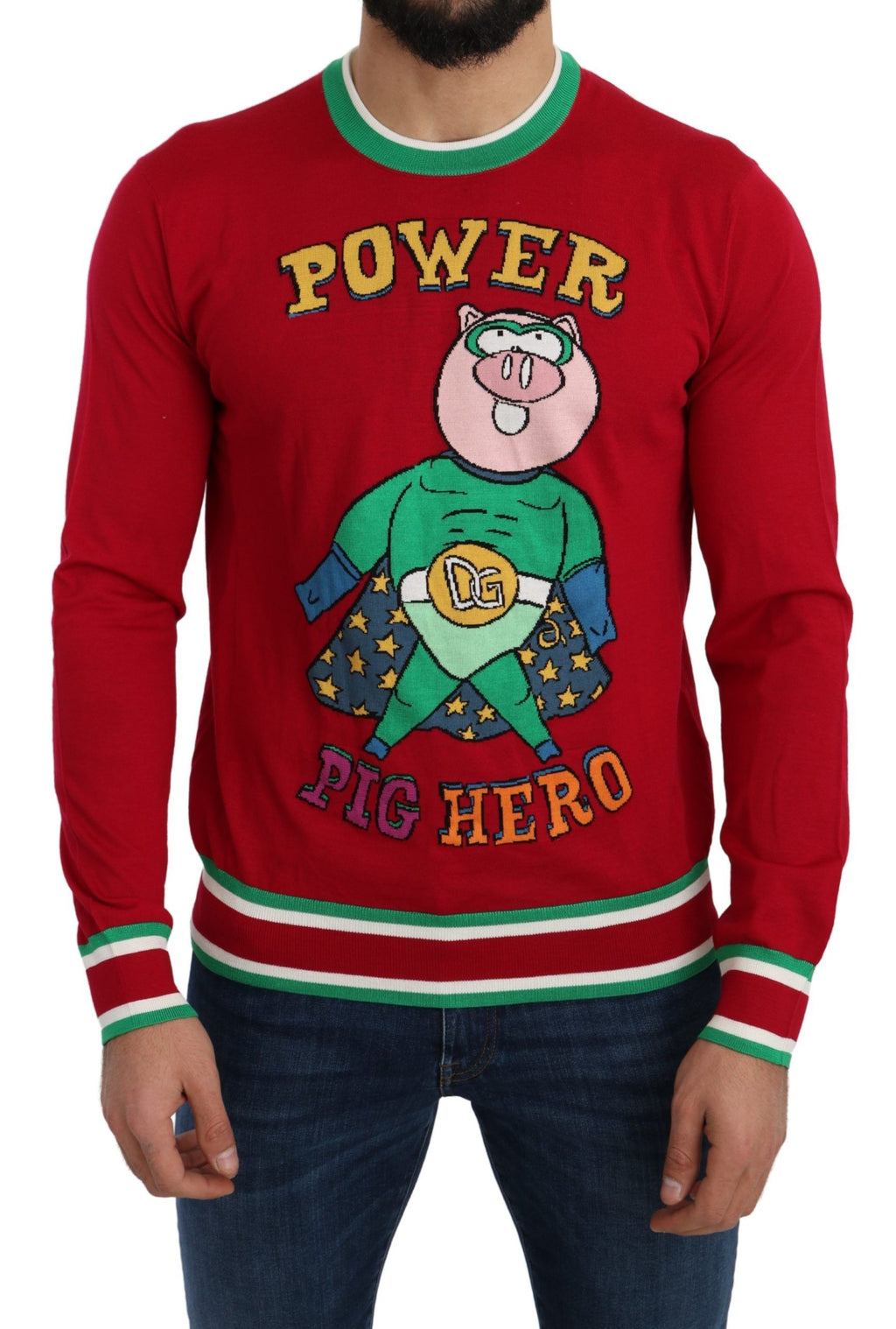 Dolce & Gabbana Red Wool-Silk Sweater for the Year of the Pig