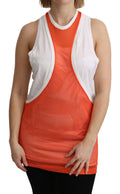 Dsquared² Orange White Round Neck Sleeveless Tank T-Shirt Dress Top