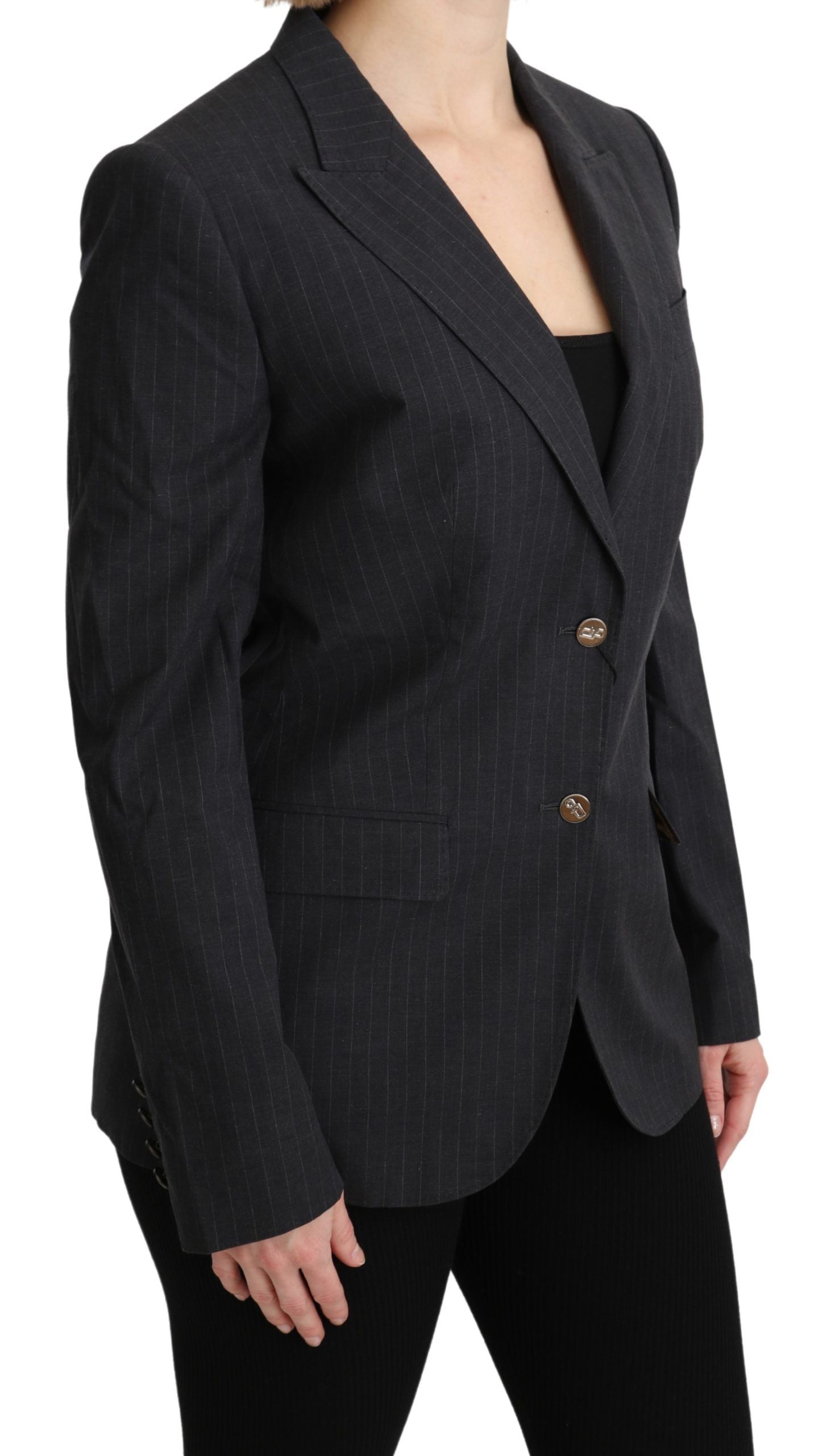 Dolce & Gabbana Grey Single Breasted Blazer Cotton Jacket
