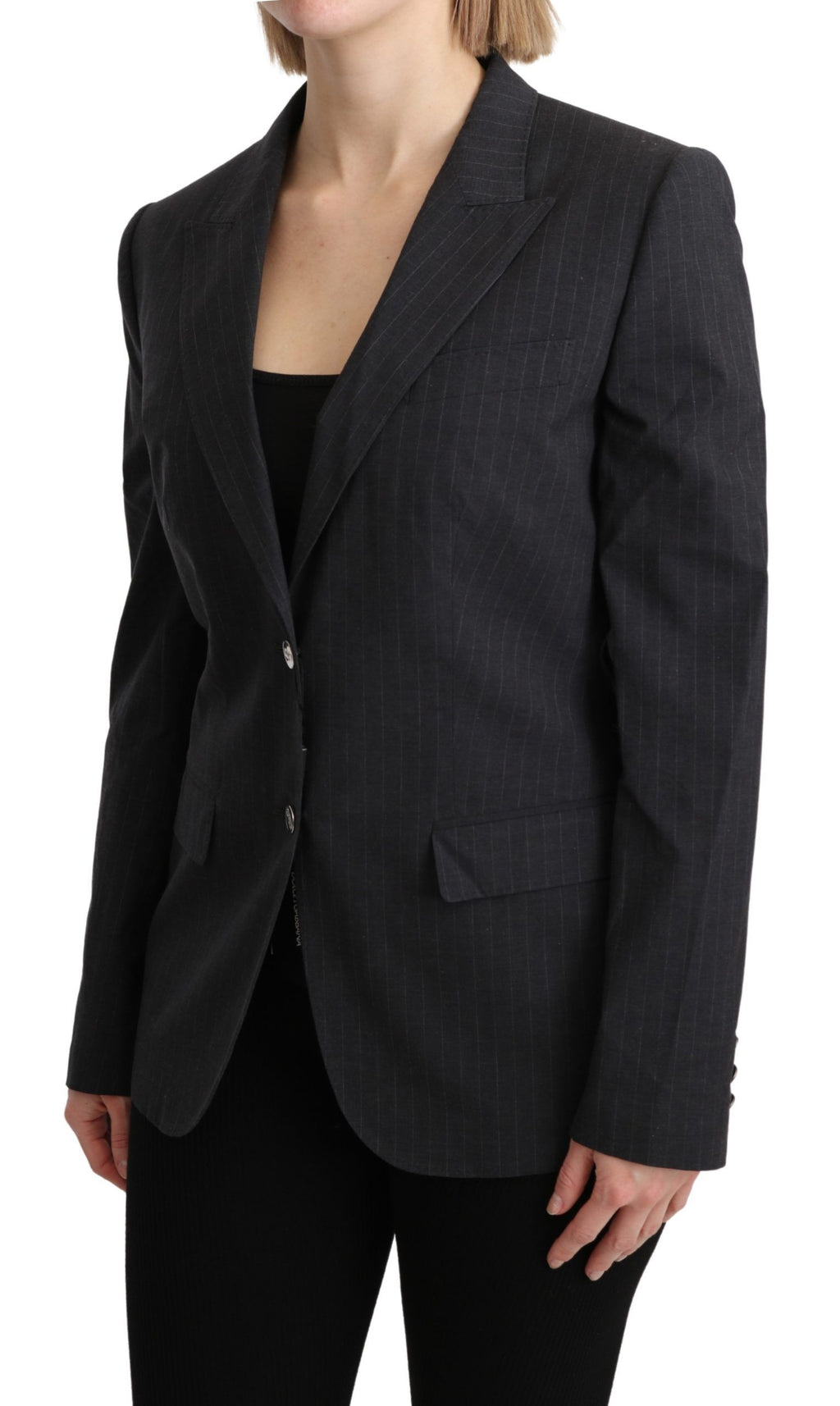 Dolce & Gabbana Grey Single Breasted Blazer Cotton Jacket