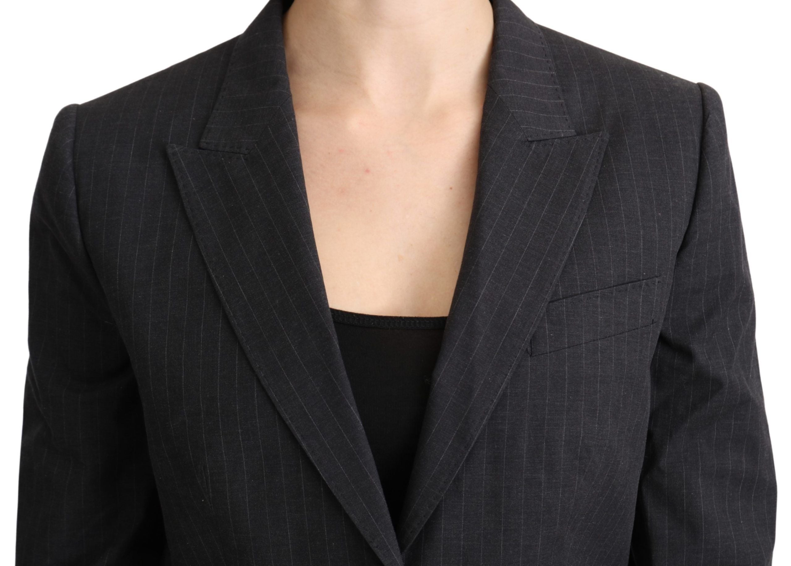Dolce & Gabbana Grey Single Breasted Blazer Cotton Jacket