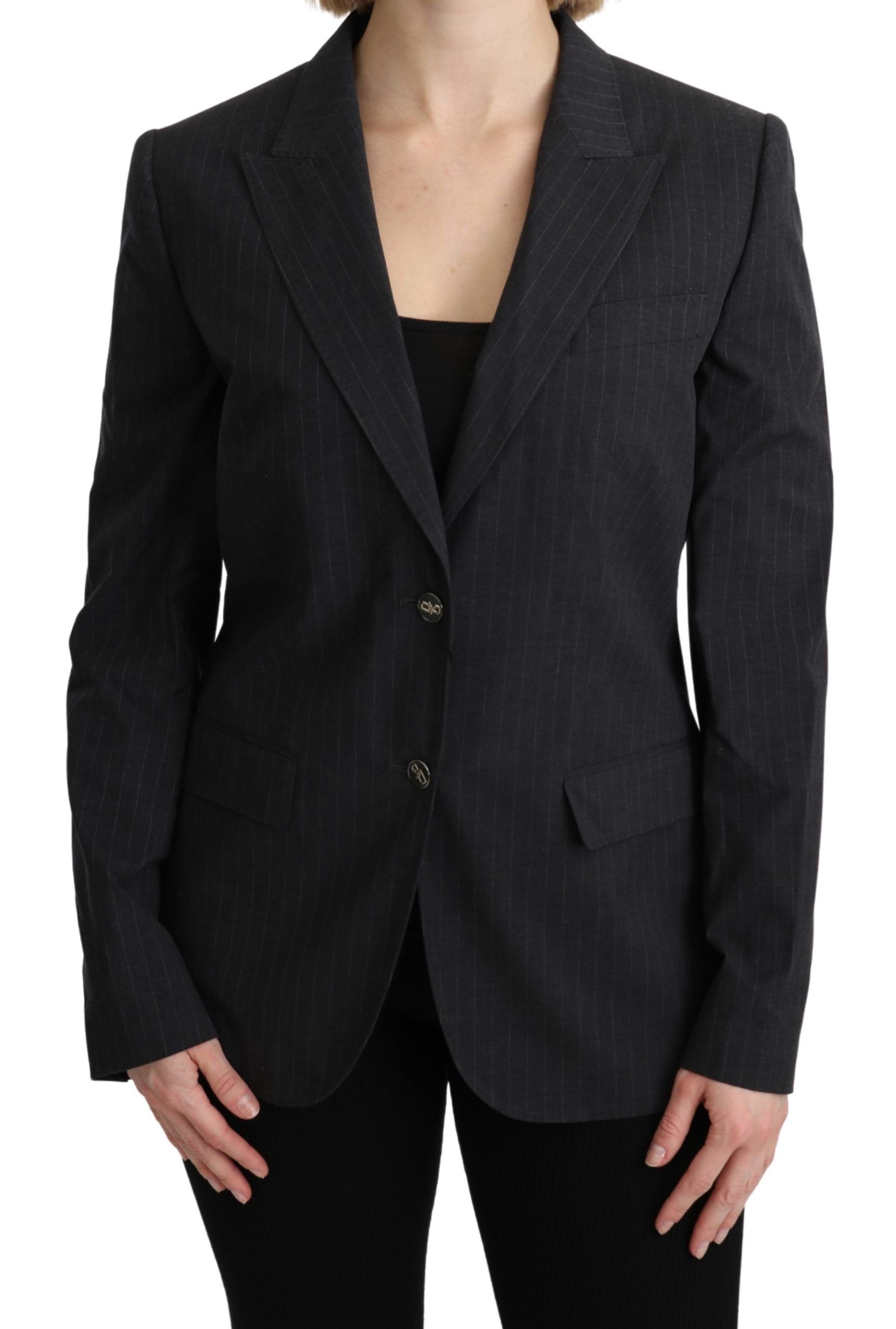 Dolce & Gabbana Grey Single Breasted Blazer Cotton Jacket
