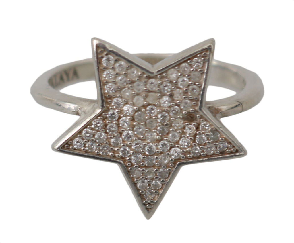 Nialaya Silber Damen klar CZ Stern 925 Ring
