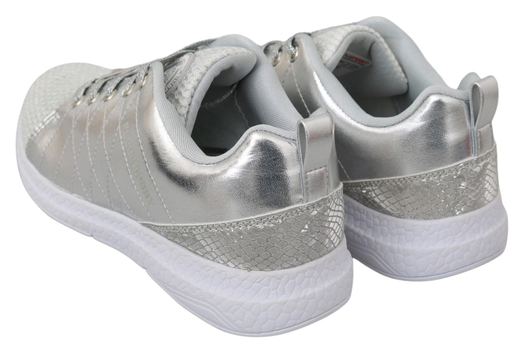 Philipp Plein Gisella Silber Polyester Turnschuhe Schuhe