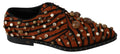 Dolce & Gabbana Orange Pony Hair Crystal Brocade Shoes