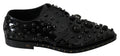 Dolce & Gabbana Schwarz Leder Kristalle Kleid Broque Schuhe