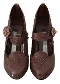 Dolce & Gabbana Braun Floral Kristall CINDERELLA Heels Schuhe