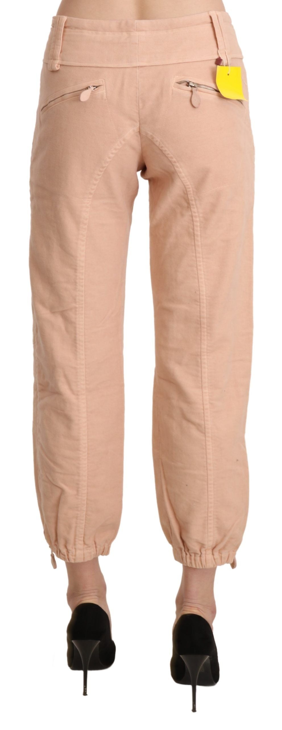 Ermanno Scervino Beige Mid Waist Cropped Cotton Chino Pants