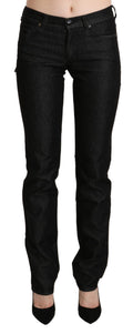 Ermanno Scervino Black Mid Waist Skinny Slim Denim Jeans