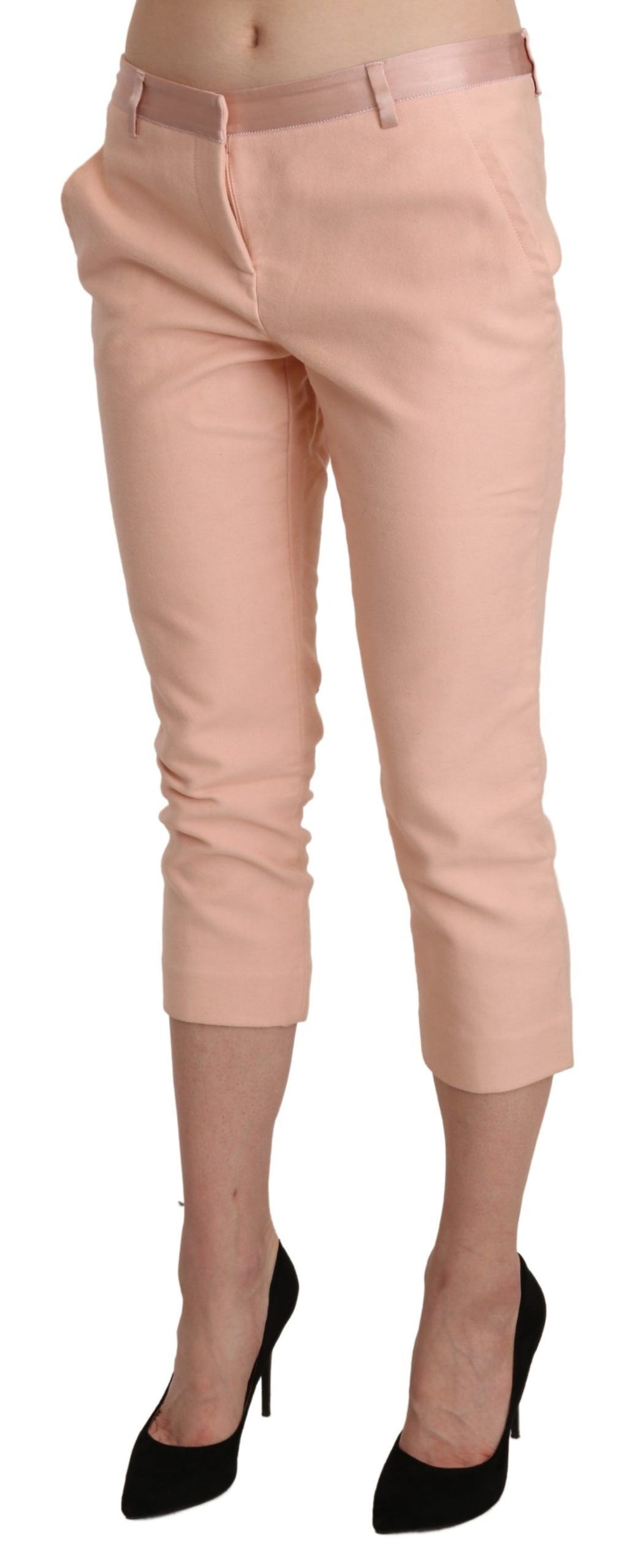 Ermanno Scervino Pink Low-Rise Skinny Capri Pants
