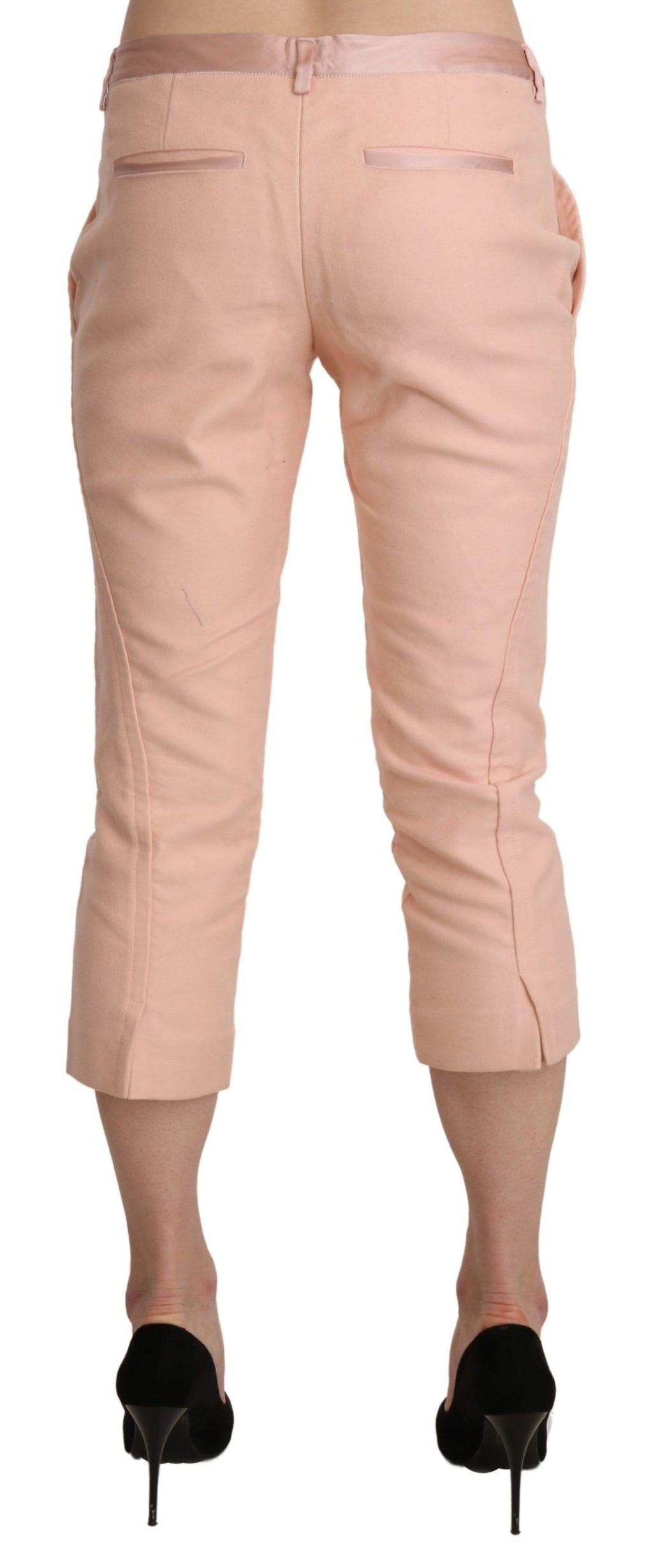 Ermanno Scervino Pink Low-Rise Skinny Capri Pants