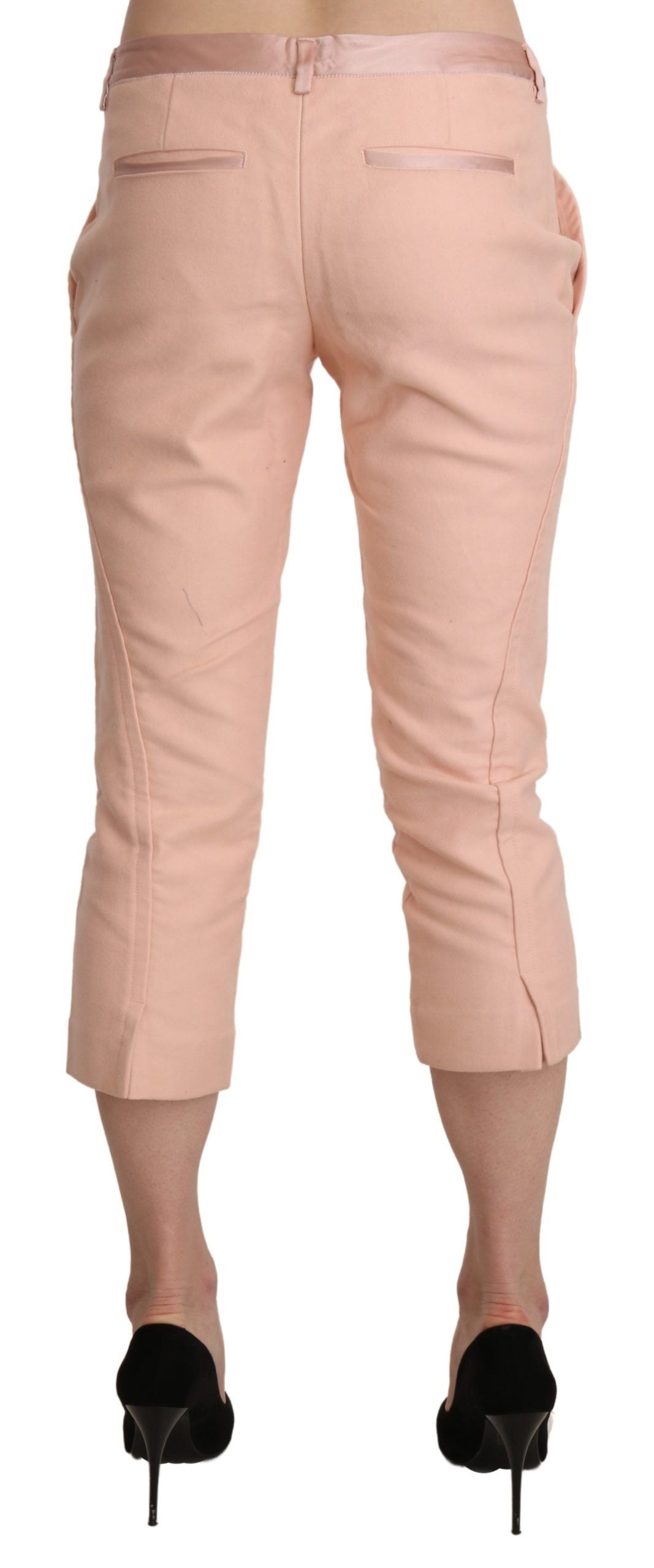 Ermanno Scervino Pink Low-Rise Skinny Capri Pants