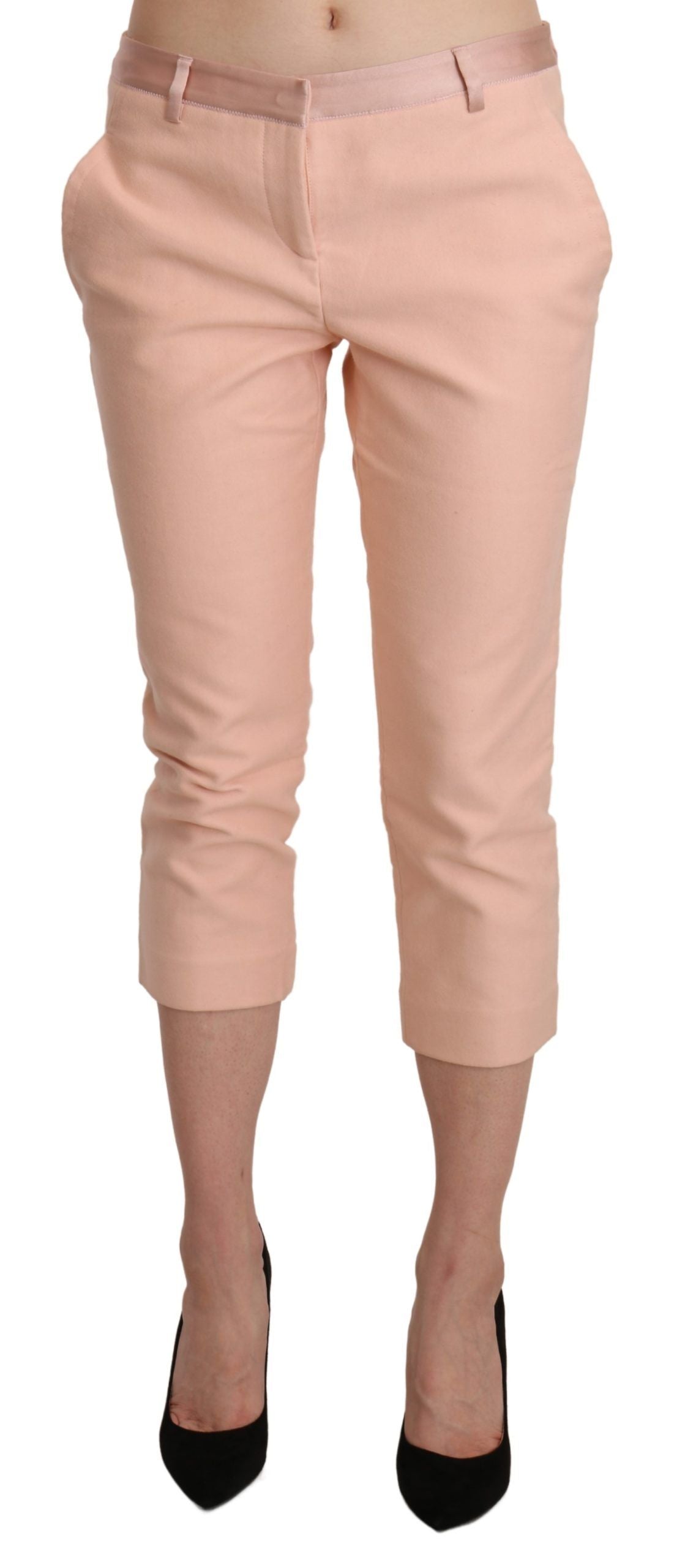 Ermanno Scervino Pink Low-Rise Skinny Capri Pants