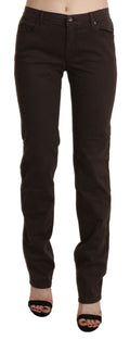 Ermanno Scervino Brown Mid Waist Skinny Slim Cotton Jeans