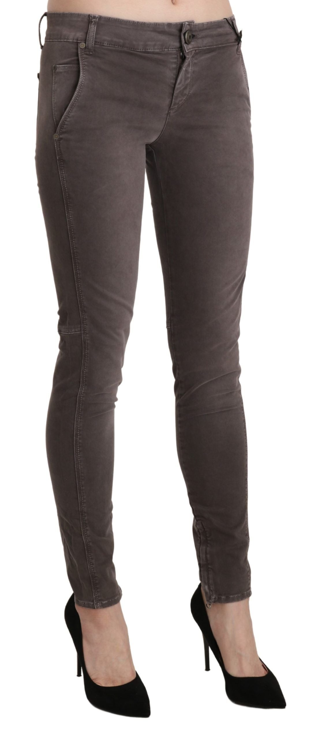 Ermanno Scervino Brown Low Waist Skinny Slim Trouser Baumwolljeans