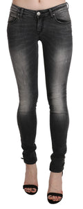 Eight pairs of washed black-grey cotton skinny jeans