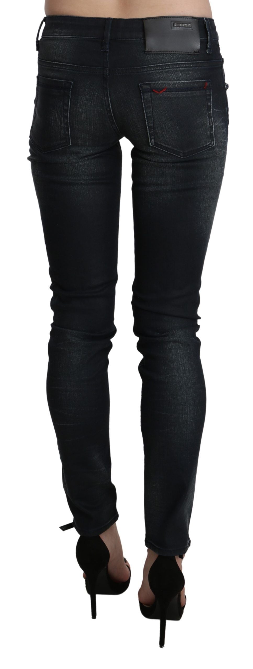 Eight Black Washed Low-Rise Denim Pants
