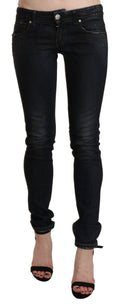 Eight Black Washed Low-Rise Skinny Denim Jeans