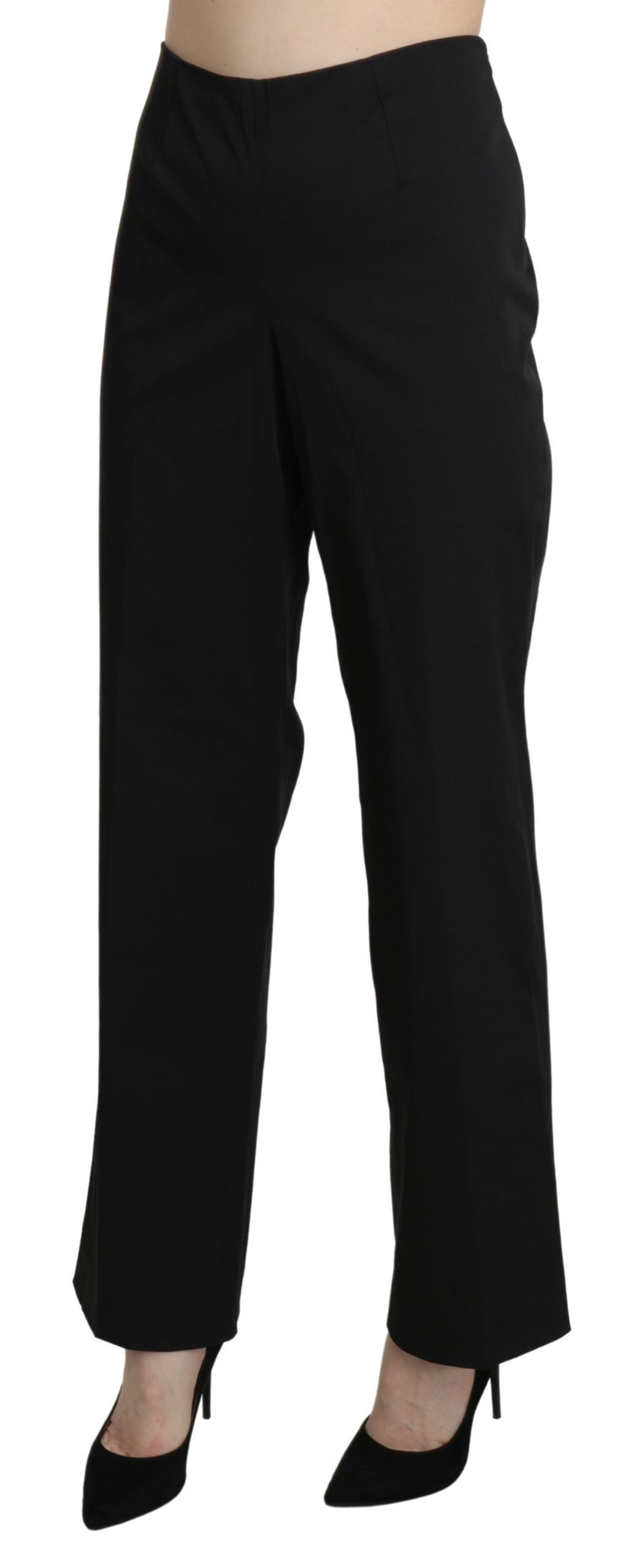 BENCIVENGA Black High-Waist Straight Dress Pants