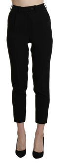 BENCIVENGA Black High Waist Skinny Cropped Dress Trousers