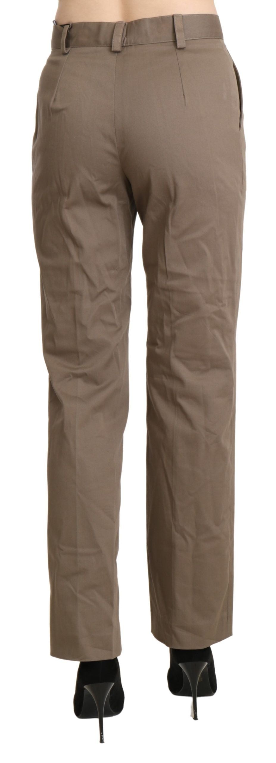 BENCIVENGA Brown High-Waisted Straight Dress Pants