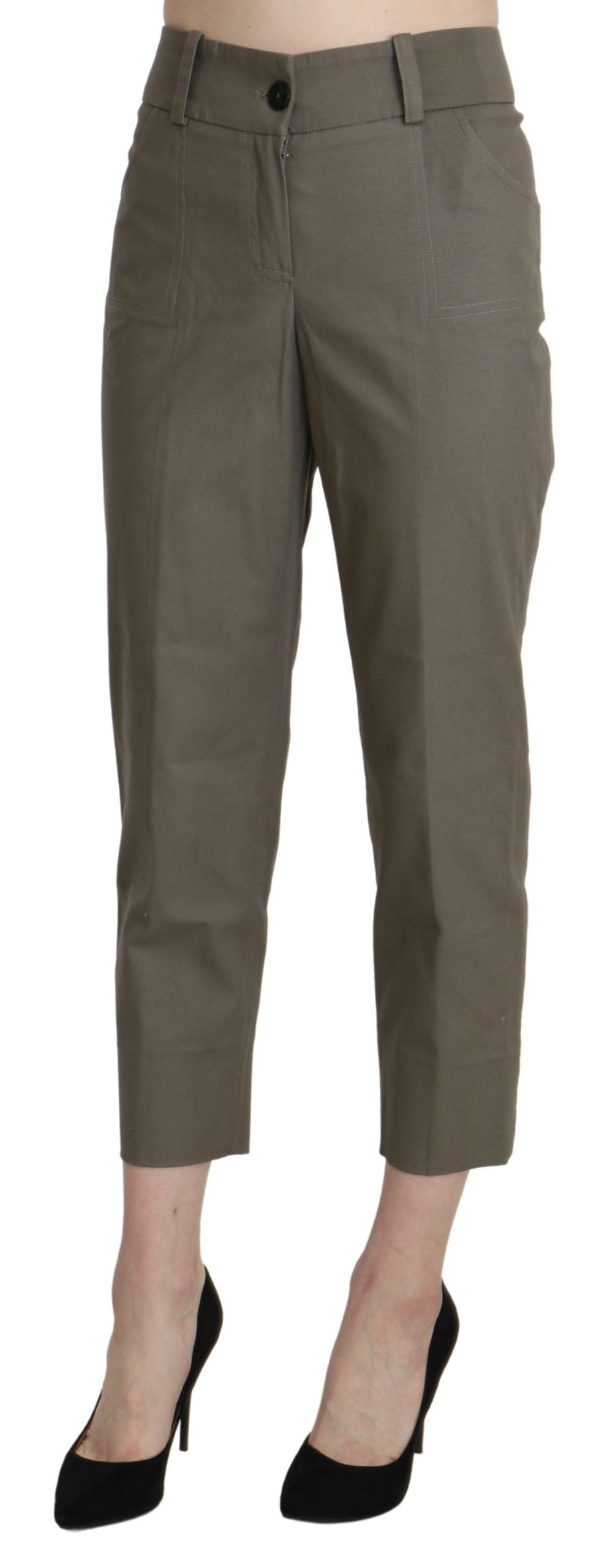 BENCIVENGA Grey High-Waisted High-Rise Trousers