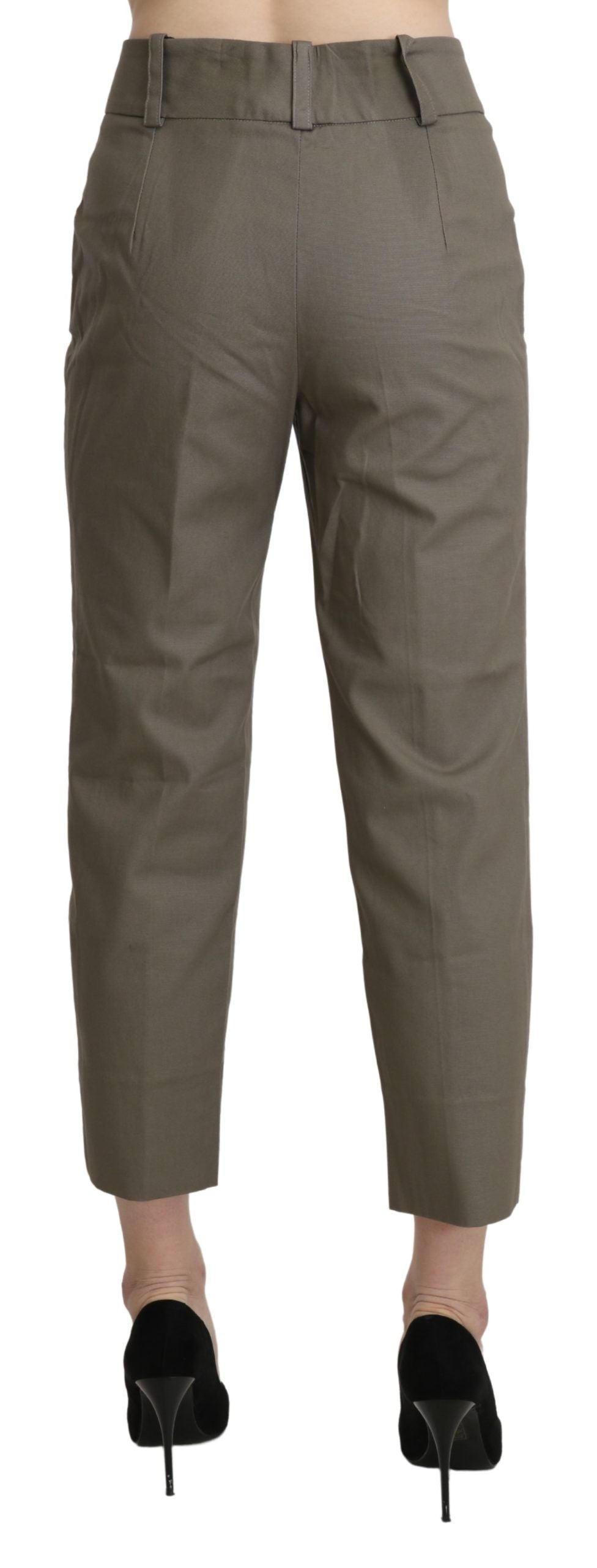 BENCIVENGA Grey High-Waisted High-Rise Trousers