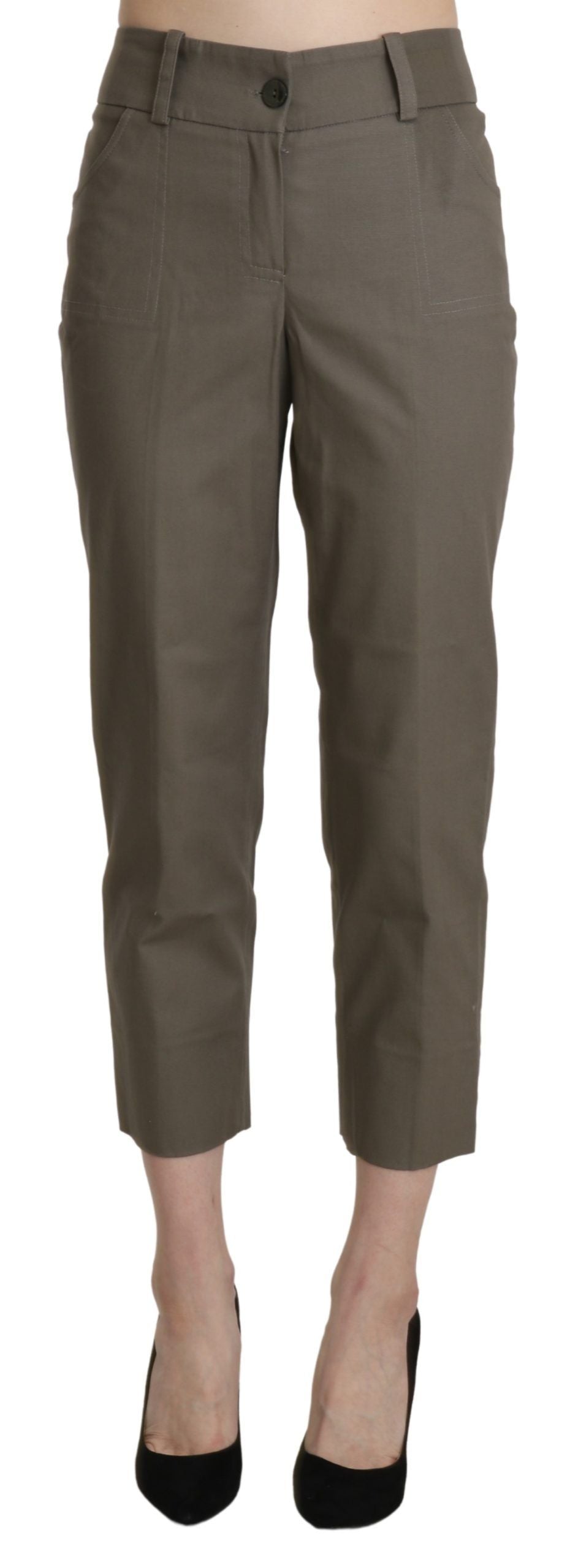 BENCIVENGA Grey High-Waisted High-Rise Trousers