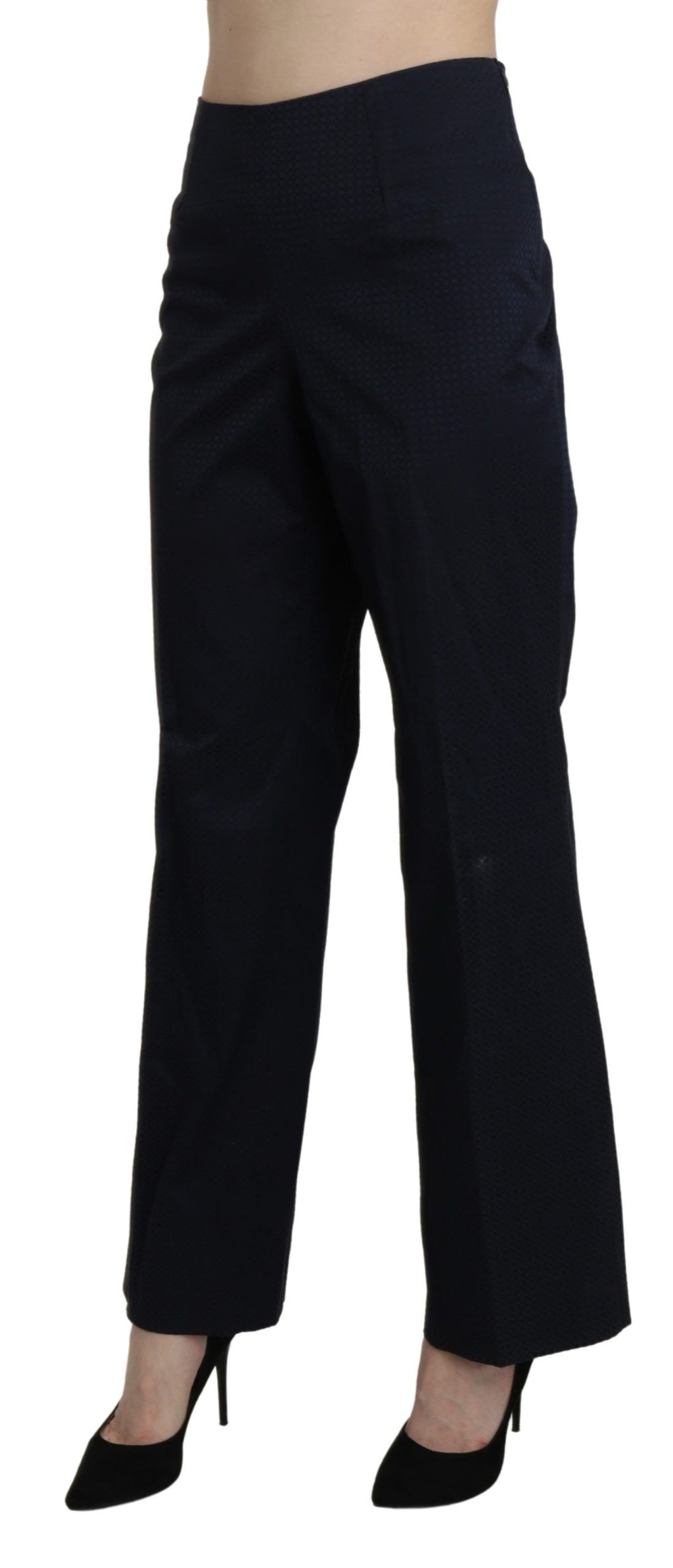 BENCIVENGA Marineblaue High Waist Straight Dress Hosen Hosen