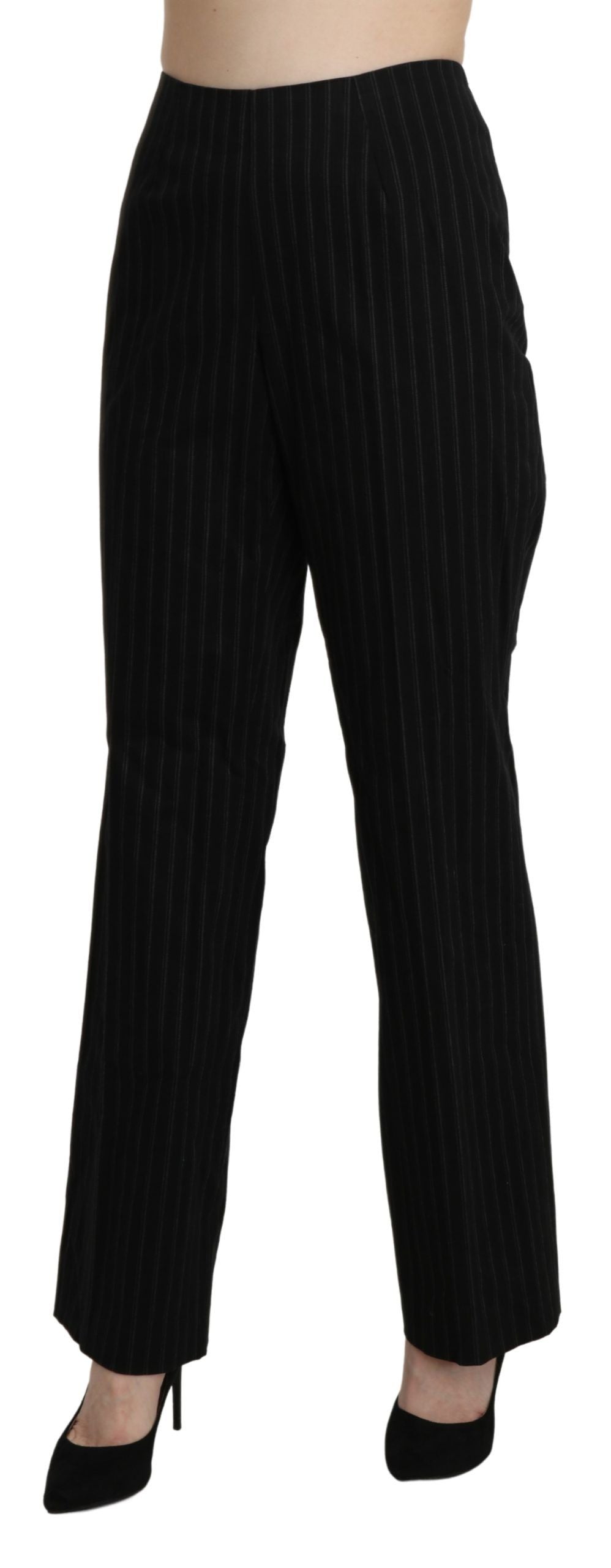 BENCIVENGA Black High-Waist Straight Dress Pants