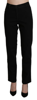 BENCIVENGA Schwarze High Waist Straight Casual Hosenhose