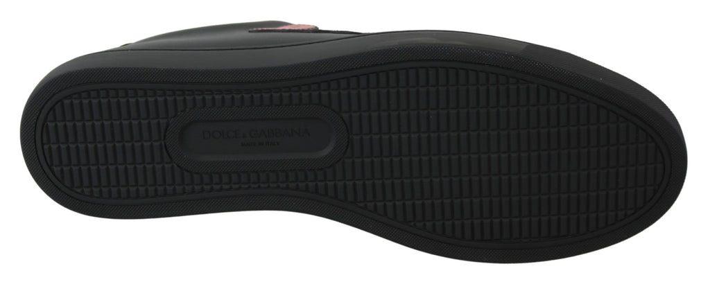 Dolce & Gabbana Schwarz Leder Liebe Herz Turnschuhe Damen Schuhe